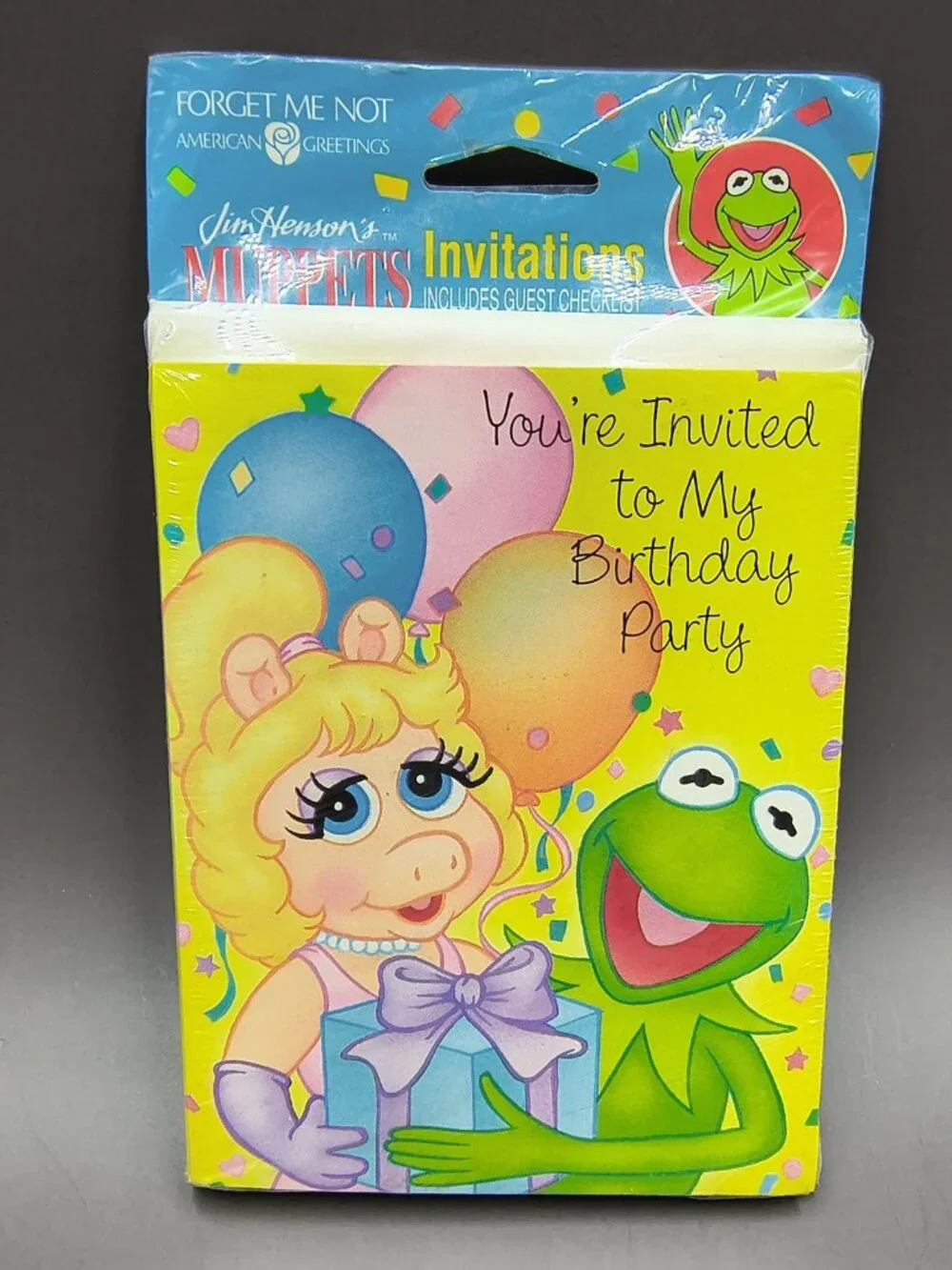 American Greetings Muppets Kermit & Miss Piggy VTG Birthday Party Invitations
